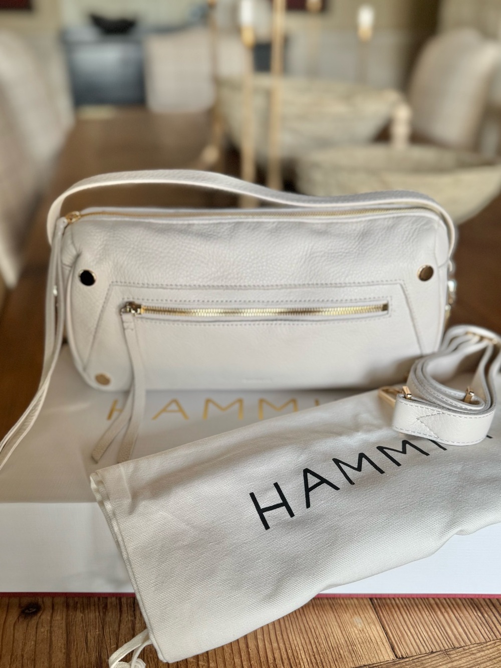 Hammitt Doxie Pebbled Leather bag in Calla Lily White